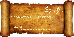 Szombathy Julianna névjegykártya